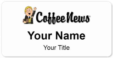 Custom name badges for Coffee News