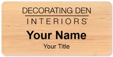 Custom name badges for Decorating Den
