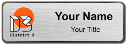 Custom name badges for District 3 Concordia University