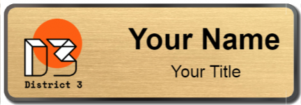 Custom name badges for District 3 Concordia University