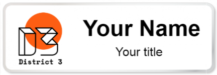 Custom name badges for District 3 Concordia University