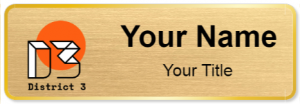 Custom name badges for District 3 Concordia University