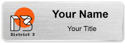 Custom name badges for District 3 Concordia University