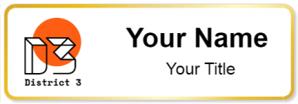 Custom name badges for District 3 Concordia University