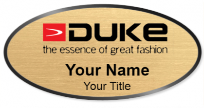 Custom name badges for Duke Fashions