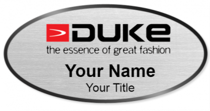 Custom name badges for Duke Fashions