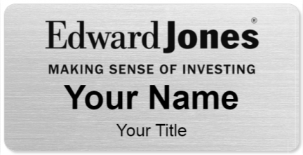Custom name badges for Edward Jones Black Logo