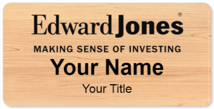 Custom name badges for Edward Jones Black Logo