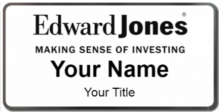 Custom name badges for Edward Jones Black Logo