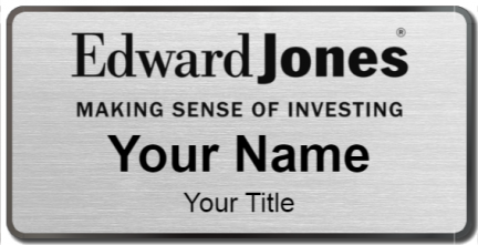 Custom name badges for Edward Jones Black Logo
