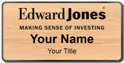 Custom name badges for Edward Jones Black Logo