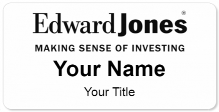 Custom name badges for Edward Jones Black Logo
