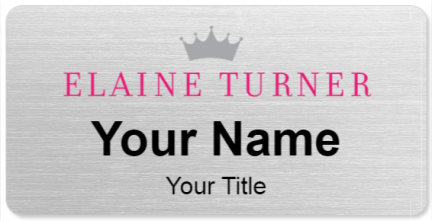 Custom name badges for Elaine Turner