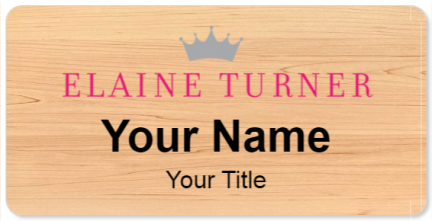Custom name badges for Elaine Turner