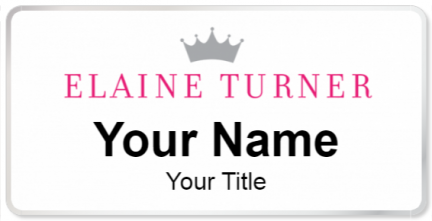 Custom name badges for Elaine Turner