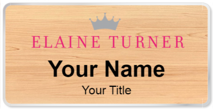 Custom name badges for Elaine Turner
