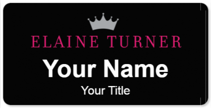 Custom name badges for Elaine Turner