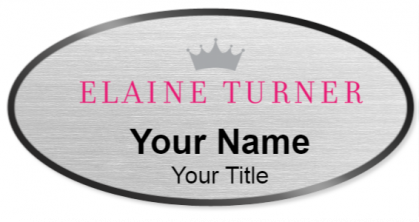 Custom name badges for Elaine Turner