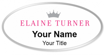 Custom name badges for Elaine Turner