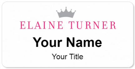 Custom name badges for Elaine Turner