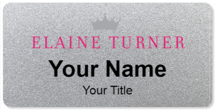 Custom name badges for Elaine Turner