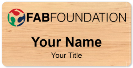 Custom name badges for Fab Foundation