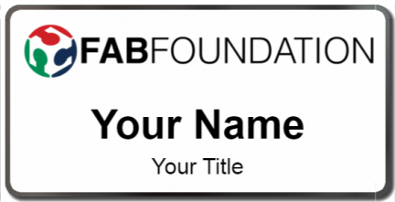 Custom name badges for Fab Foundation