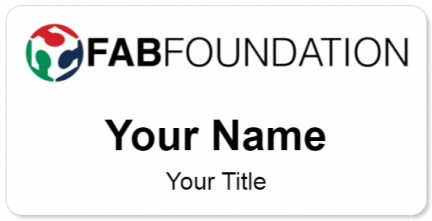 Custom name badges for Fab Foundation