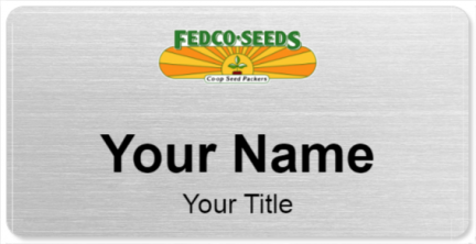Custom name badges for Fedco Seeds