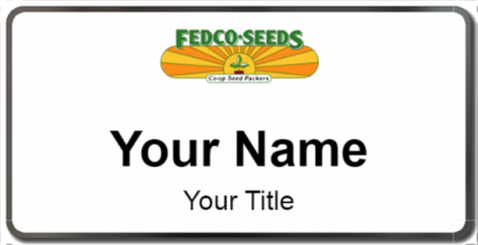 Custom name badges for Fedco Seeds