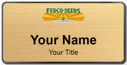 Custom name badges for Fedco Seeds