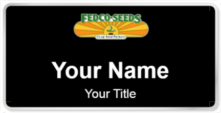 Custom name badges for Fedco Seeds