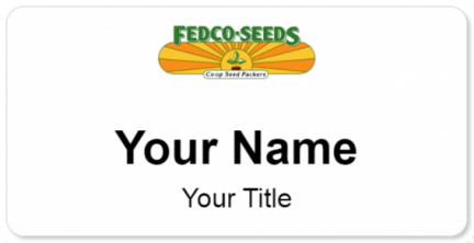 Custom name badges for Fedco Seeds