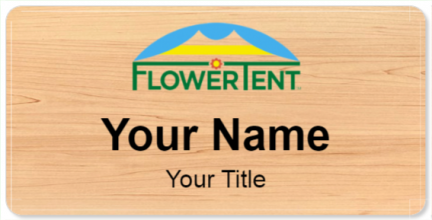 Custom name badges for Flower Tent