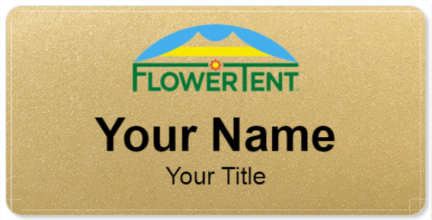 Custom name badges for Flower Tent