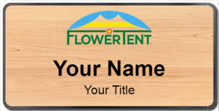 Custom name badges for Flower Tent