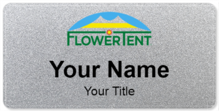 Custom name badges for Flower Tent