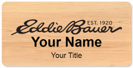 Custom name badges for Eddie Bauer