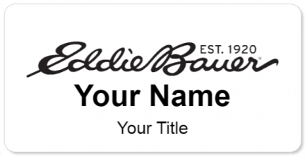 Custom name badges for Eddie Bauer