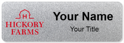 Custom name badges for Hickory Farms
