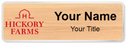 Custom name badges for Hickory Farms