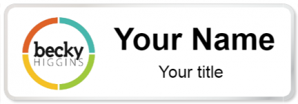 Custom name badges for Home by Becky Higgins