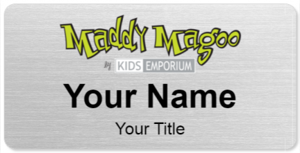 Custom name badges for Maddy Magoo