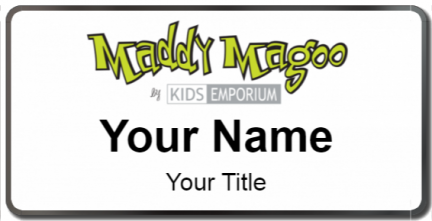 Custom name badges for Maddy Magoo
