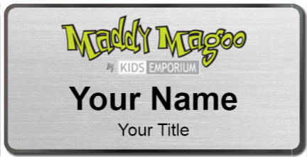 Custom name badges for Maddy Magoo