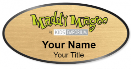 Custom name badges for Maddy Magoo