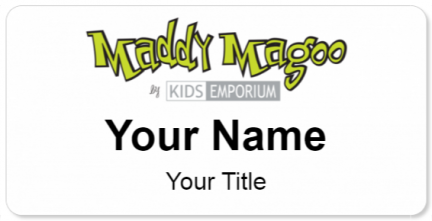 Custom name badges for Maddy Magoo