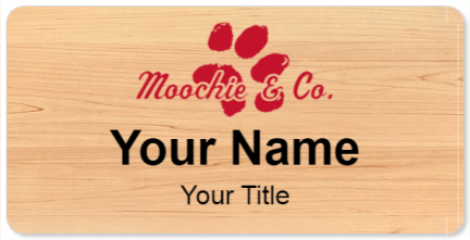 Custom name badges for Moochie and Company