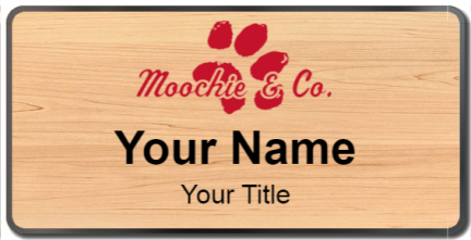 Custom name badges for Moochie and Company