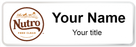 Custom name badges for Nutro Pet Food